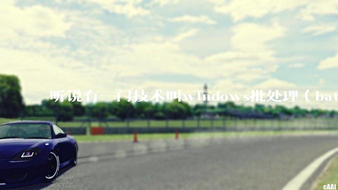 听说有一门技术叫windows批处理（bat），请问它有什么现实用途？