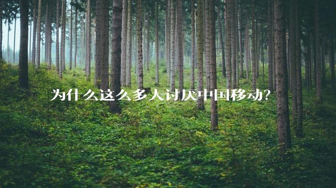 为什么这么多人讨厌中国移动？