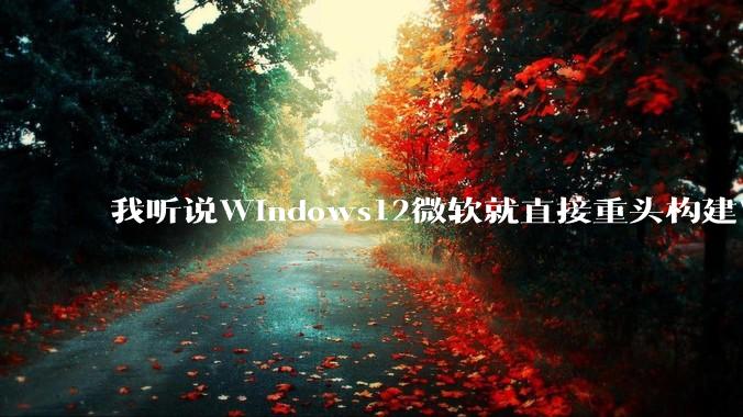 我听说Windows12微软就直接重头构建Windows了，就直接重构Win内核了，到底是不是真的?